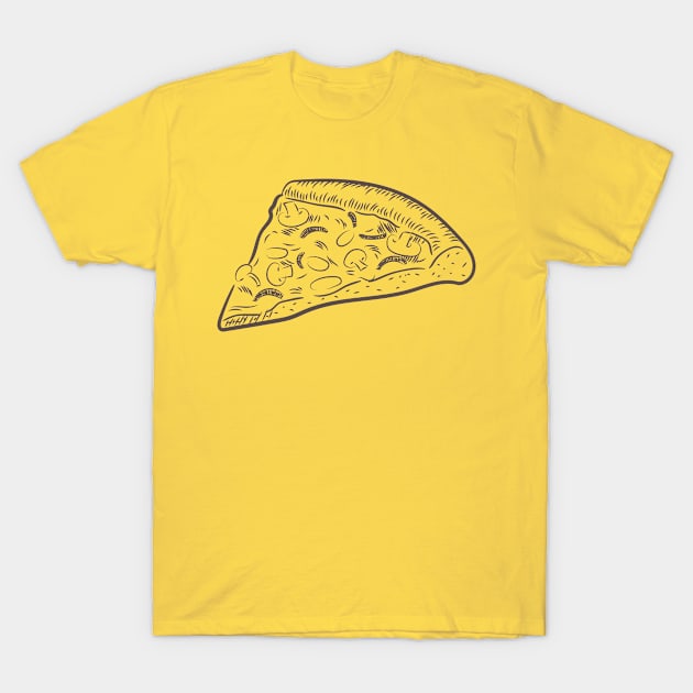 Mushroom Pizza Sketch T-Shirt by InkyArt